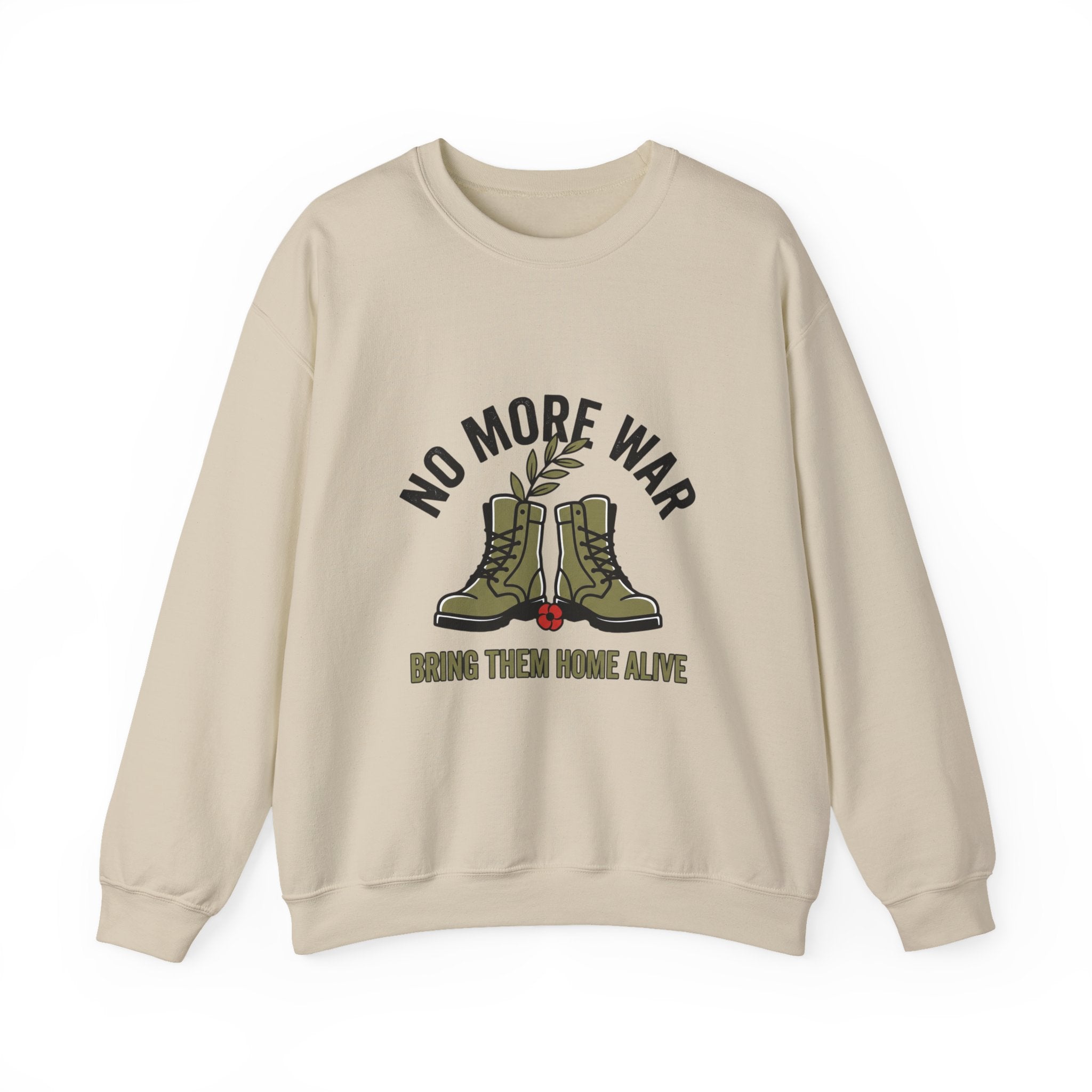 No More War Crewneck Sweatshirt | Bring Them Home, Peace, Solidarity